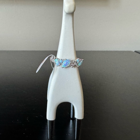 BP Sterling Band with Light Blue Fire Opal (RBP 5710) - Picture 7 of 12